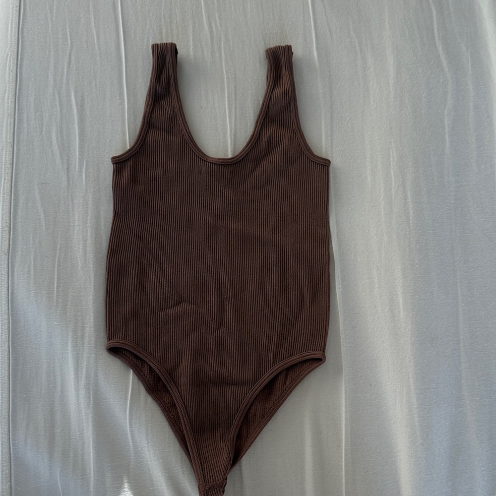 Zara Brown Stretch Tank Bodysuit